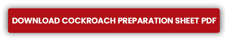 Cockroach Preparation Sheet Cockroach Preparation Sheet